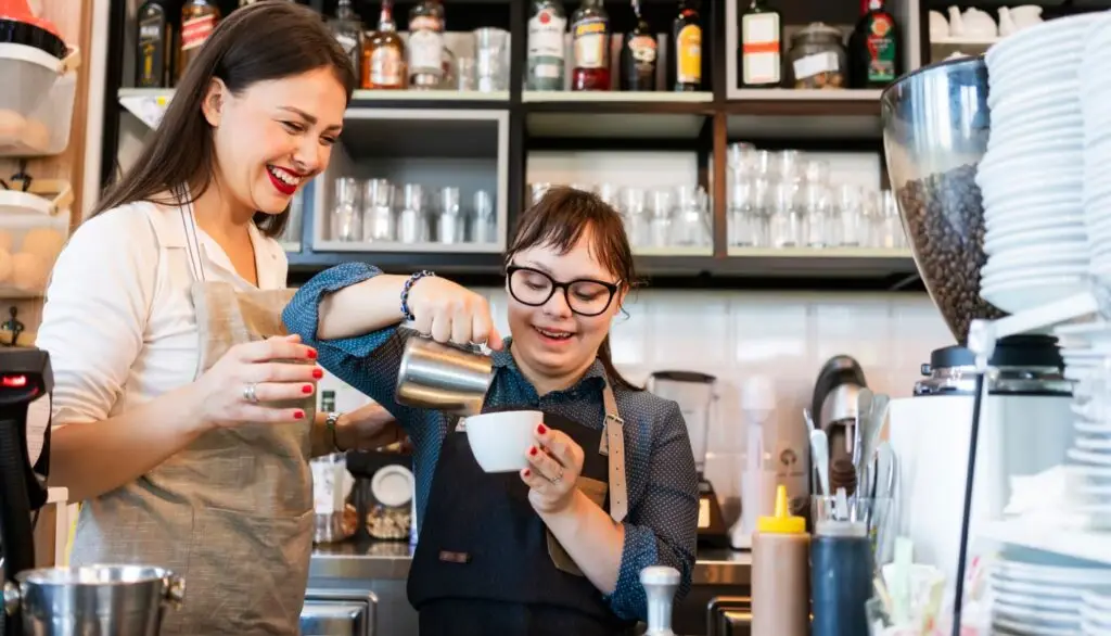 two women working at a coffee shop