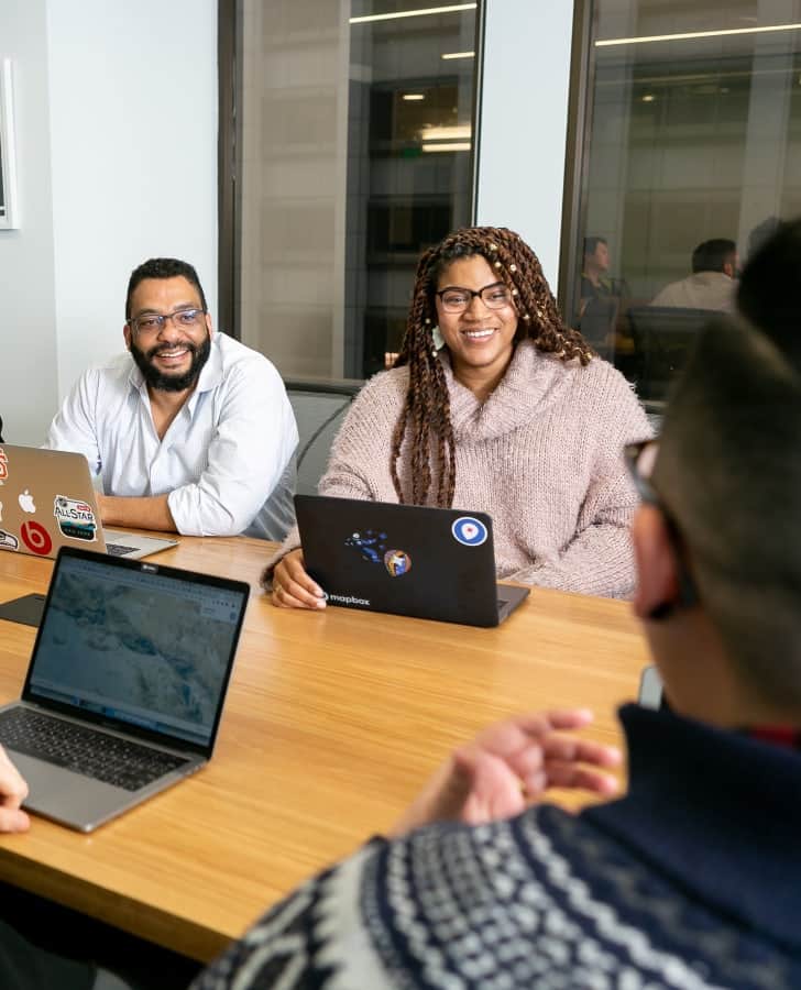 people happy during a meeting